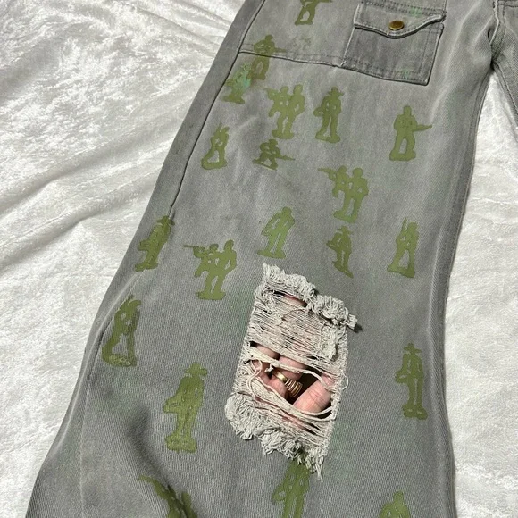 NWT DasYori Toy Soldier Men’s Flare Streetwear Jeans - Picture 6 of 11